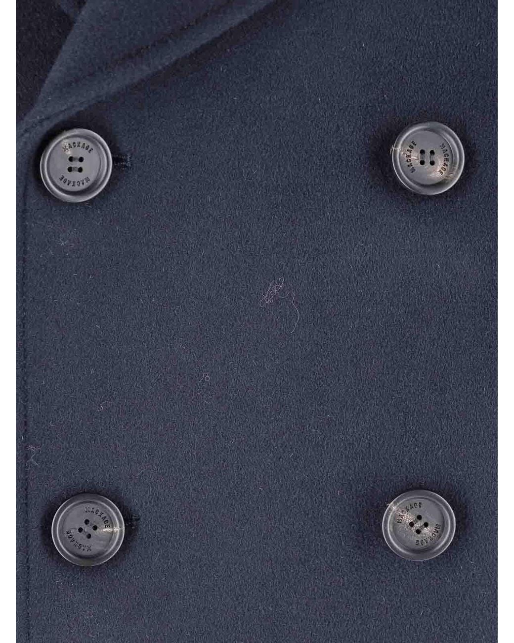 Mackage Blue Double-Breasted Coat for men