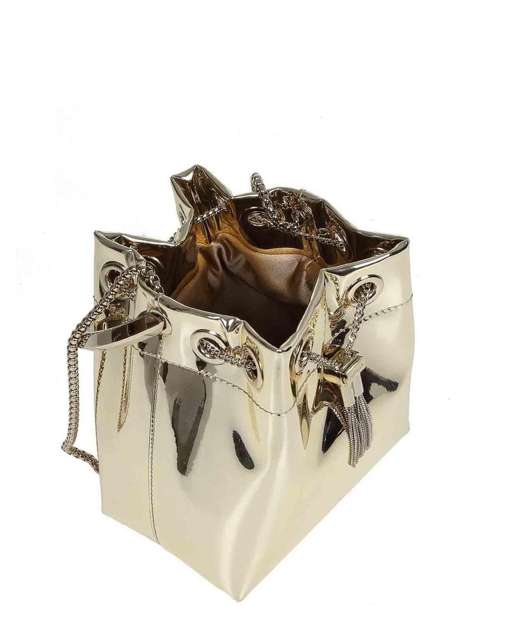 Jimmy Choo White Bon Bon Xvk Bucket Bag