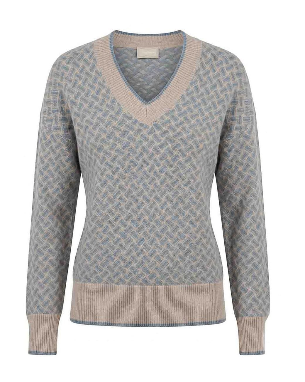 Drumohr Gray V-Neck Sweater