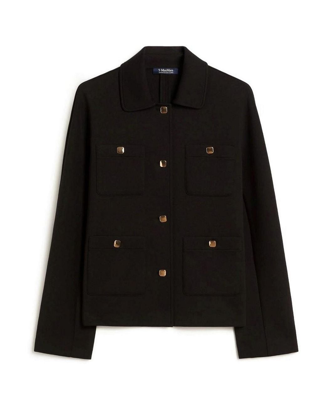 Max Mara Black Boxy Scuba Jersey Jacket
