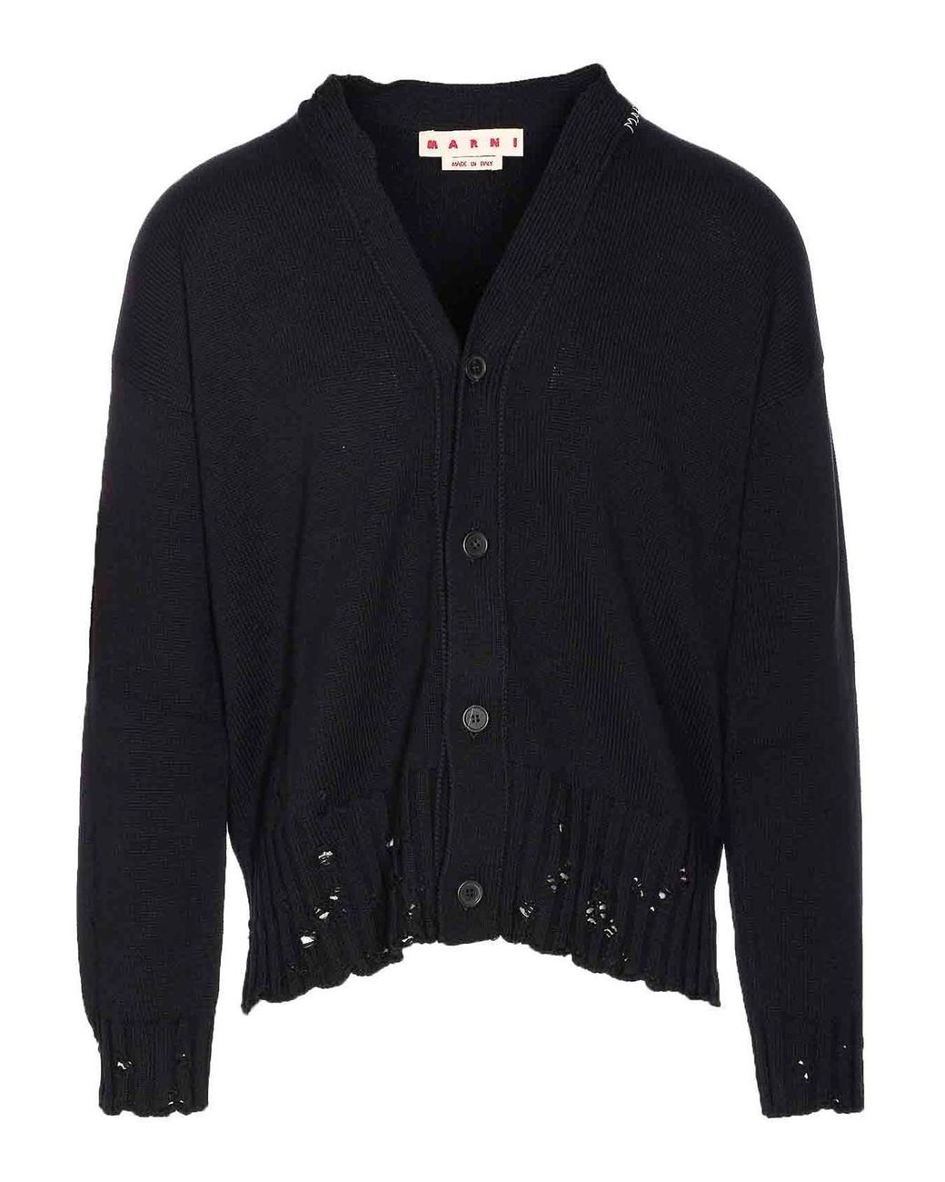 Marni Blue Knitted Cardigan With Buttons Closure for men