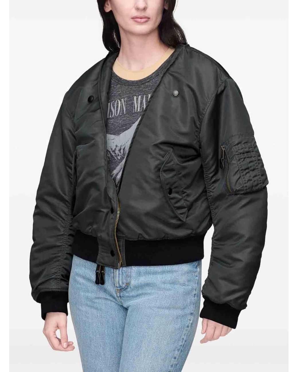 Maison Margiela Black Nylon Bomber Jacket