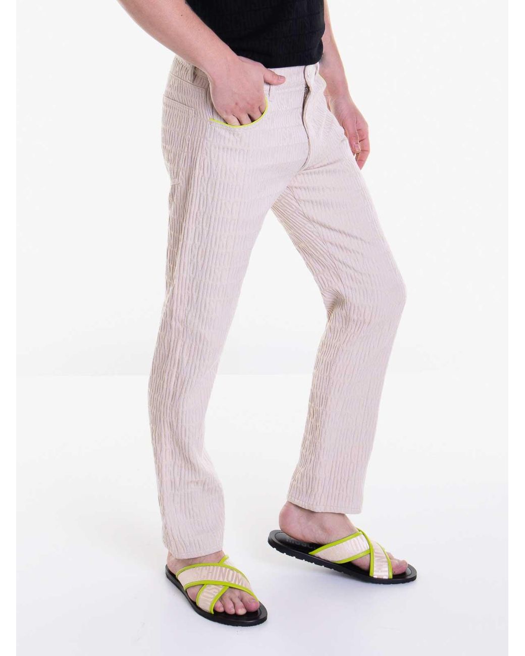 Moschino Natural Loose Fit Five Pocket Pants for men