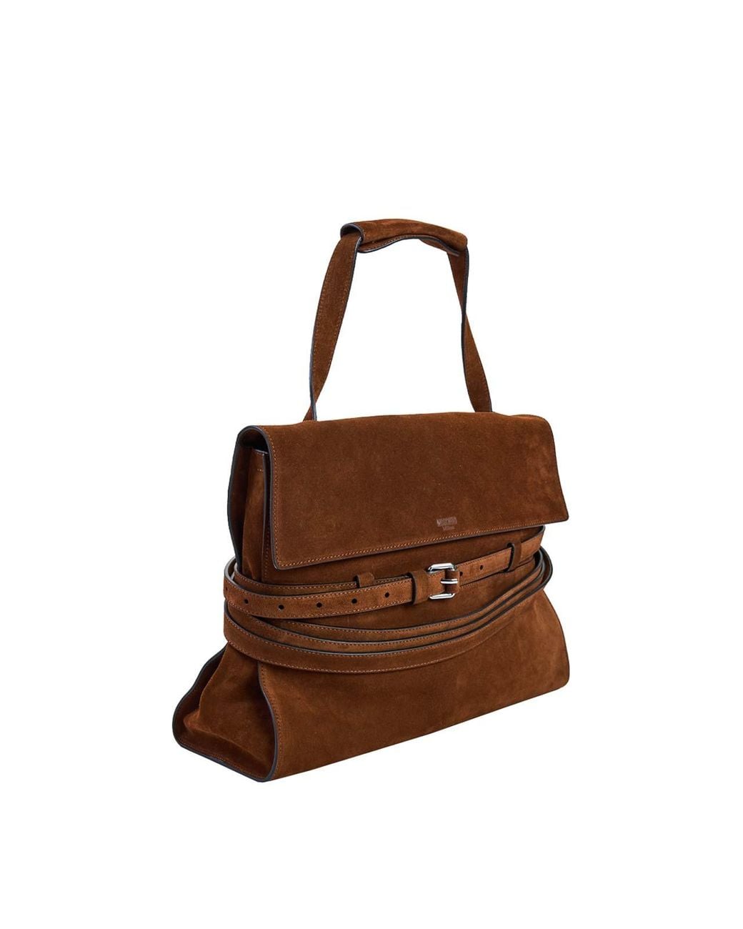 Moschino Brown Tie Me Suede Bag