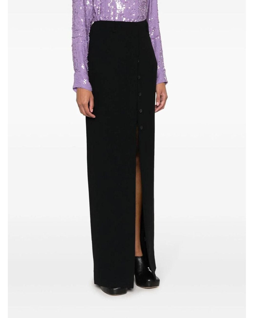 Dries Van Noten Black Midi Skirt