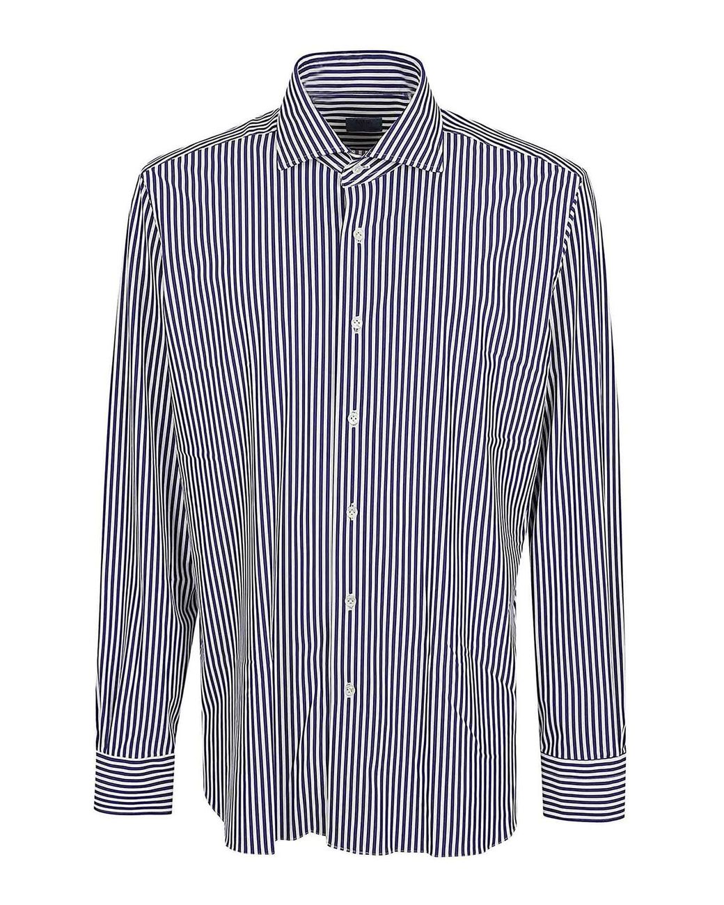 Barba Napoli Blue Neck Shirt for men