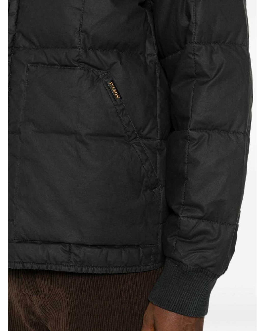Filson Black Quilted Jacket For With Pockets for men