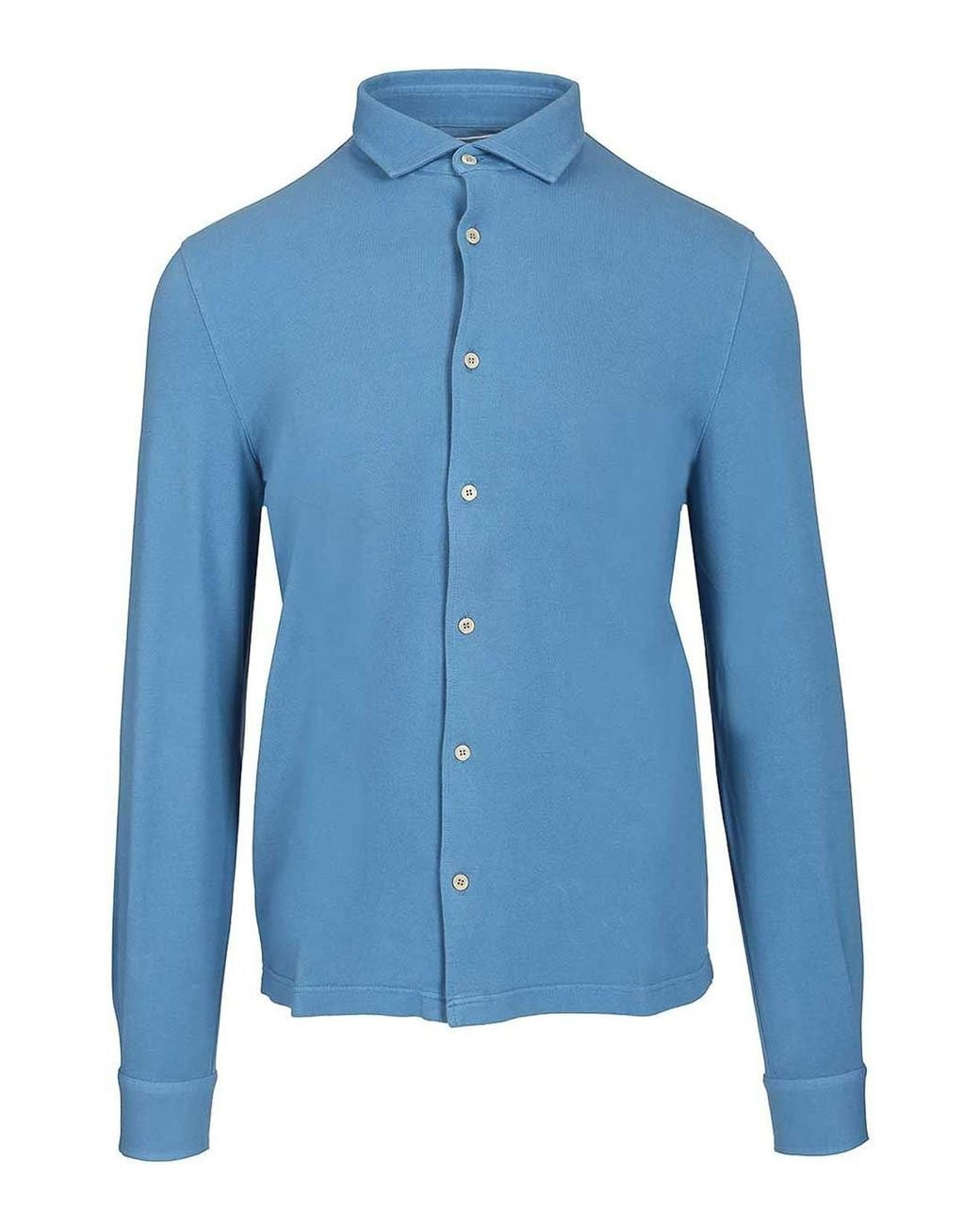 Fedeli Blue Long-Sleeved Shirt for men