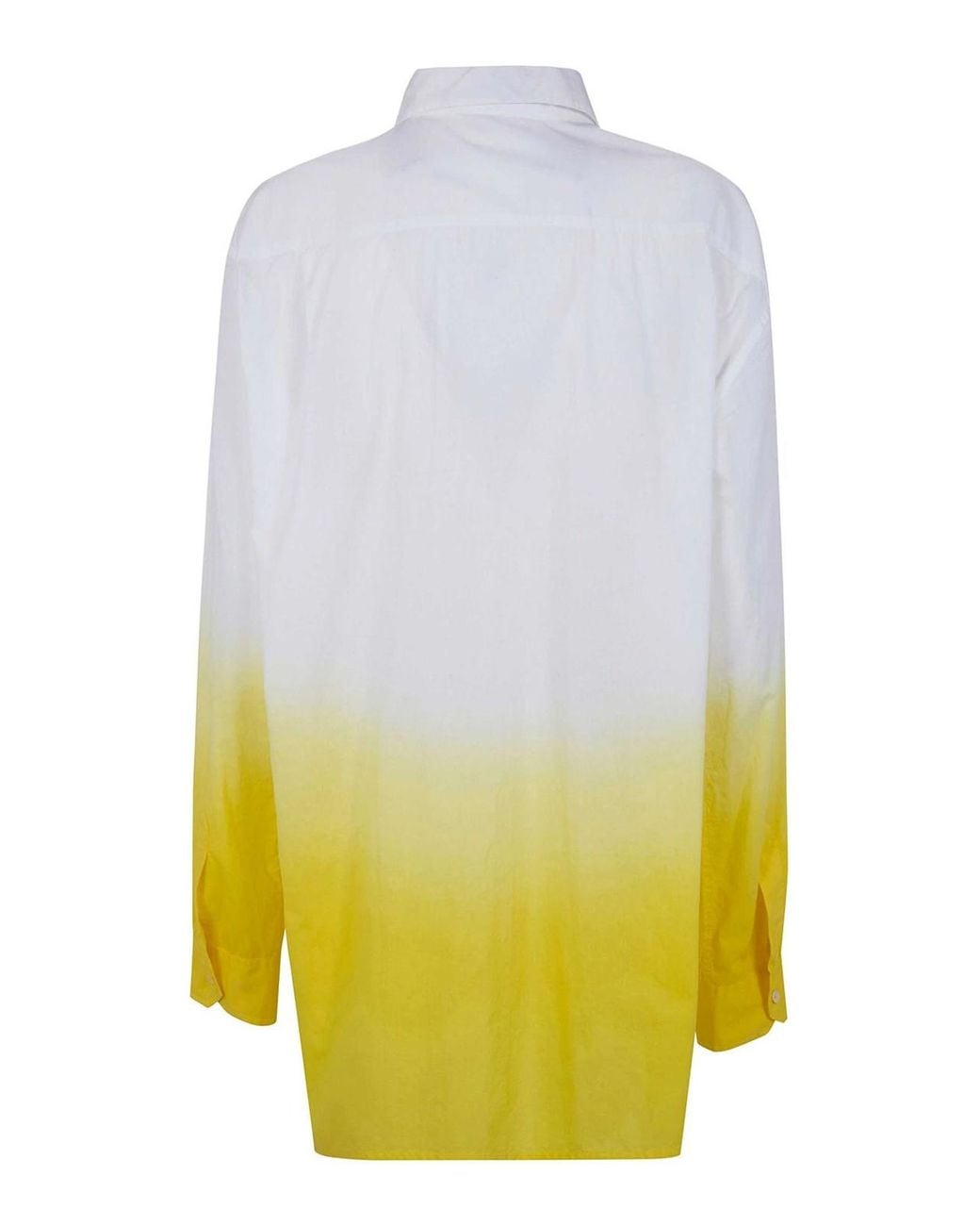 Maria Calderara White Shaded Cotton Muslin Shirt