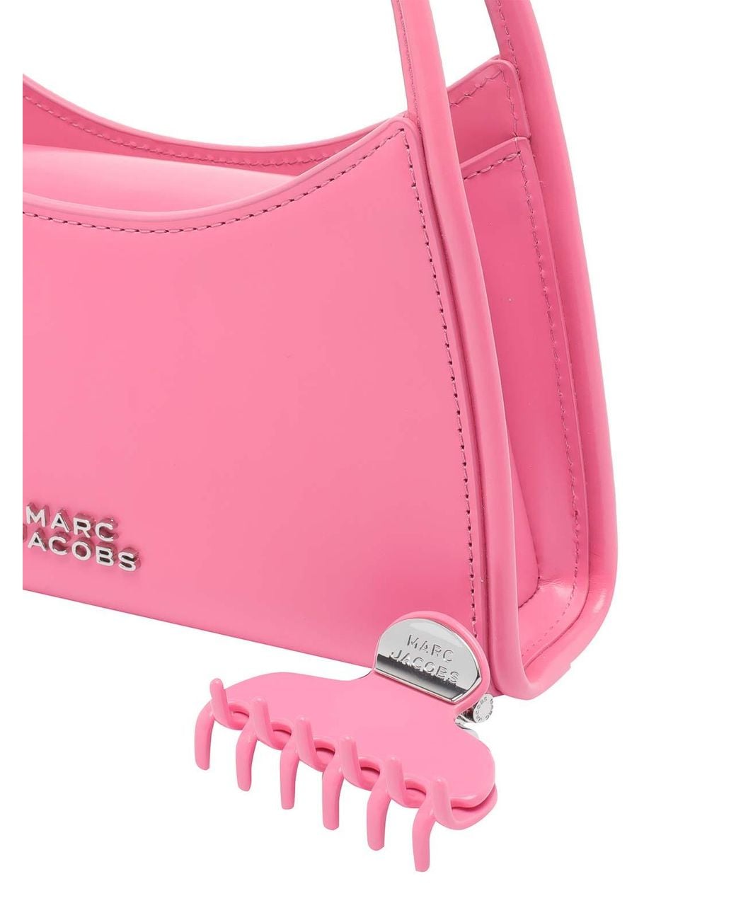Marc Jacobs Pink Logo The Claw Clip Shoulder Bag