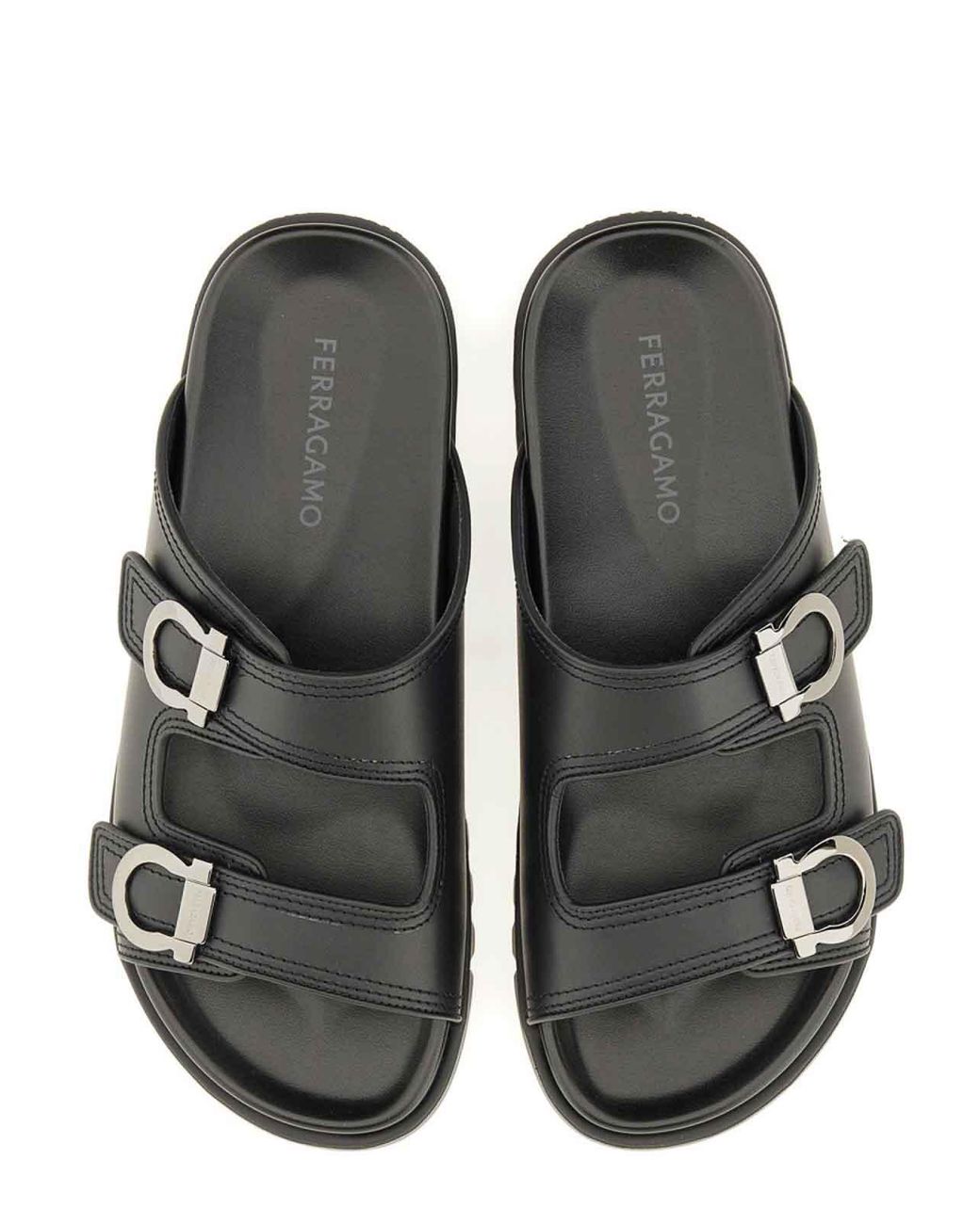 Ferragamo Black Double-Strap Sandal for men