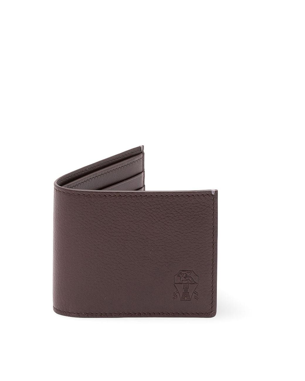 Brunello Cucinelli Purple Brushed Leather Wallet for men