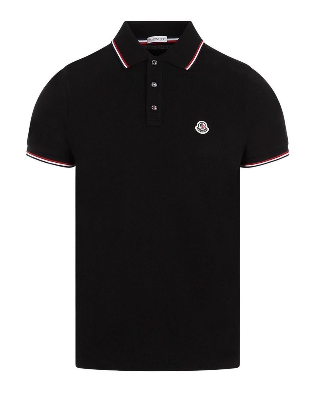 Moncler Black Ss Polo T-Shirt for men