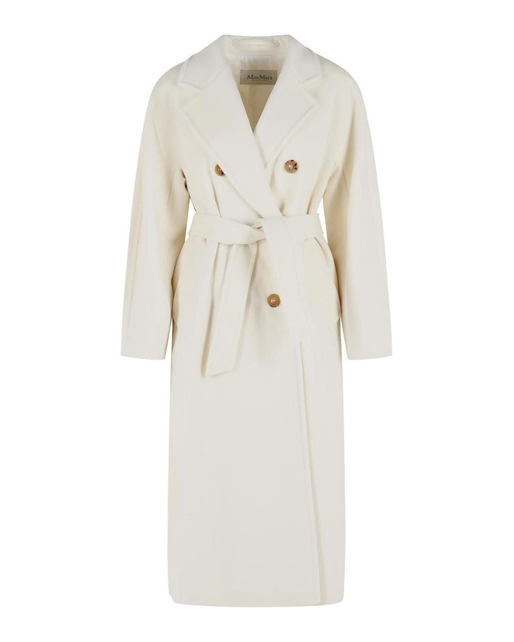 Max Mara White Madame Virgin Wool And Cashmere Coat