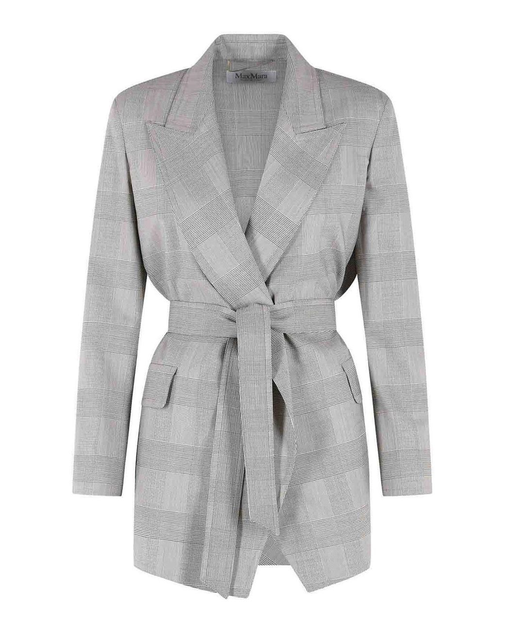 Max Mara Gray Wool Robe Jacket