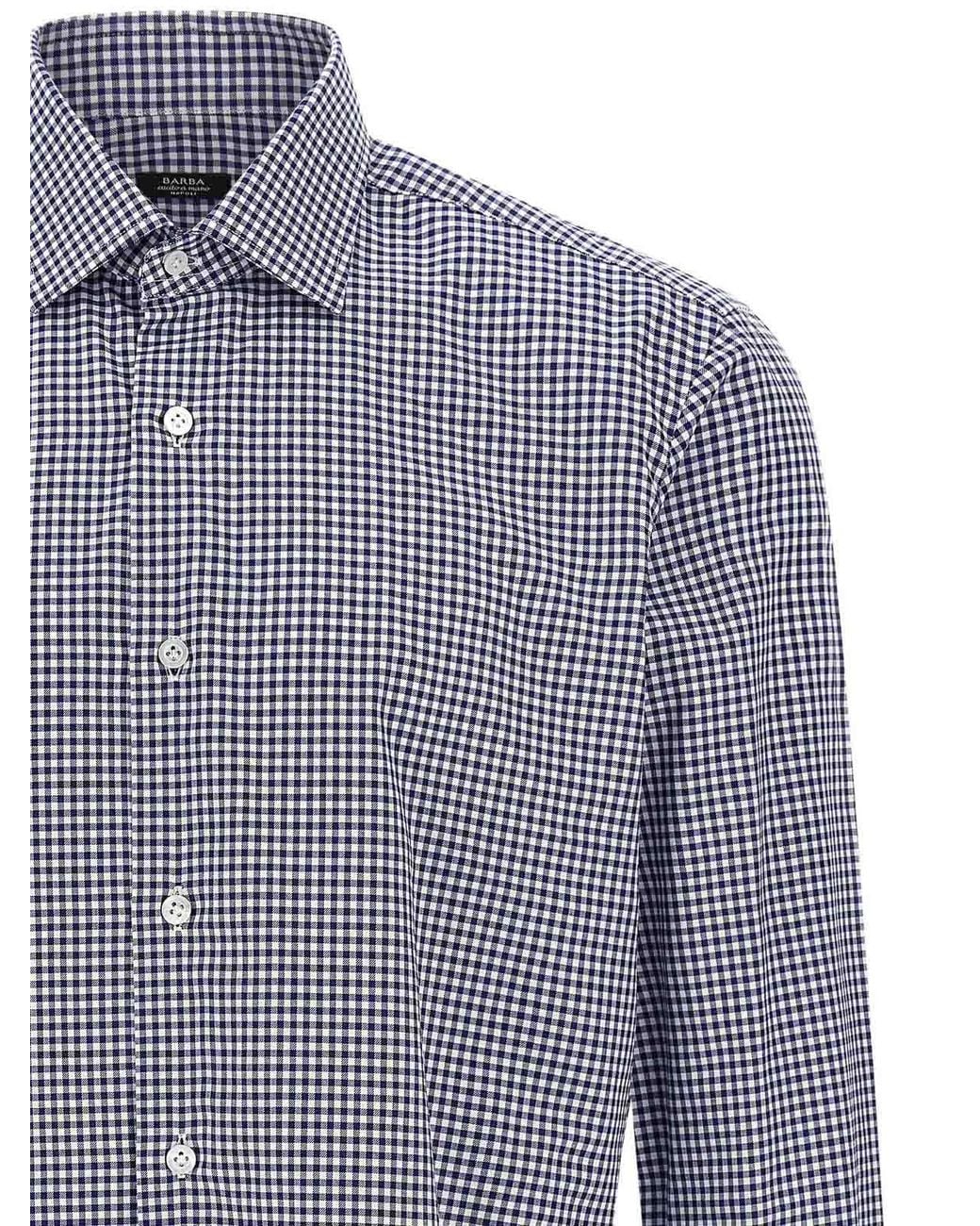 Barba Napoli Blue Vichy Shirt for men