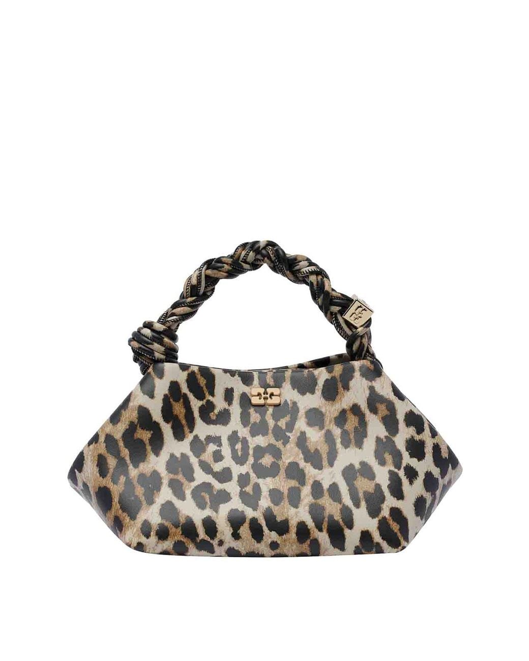 Ganni Brown Animalier Small Bou Handbag