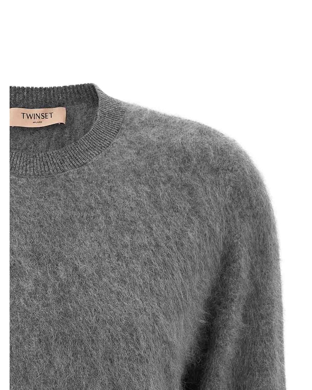 Twinset Gray Brushed Wool Sweater