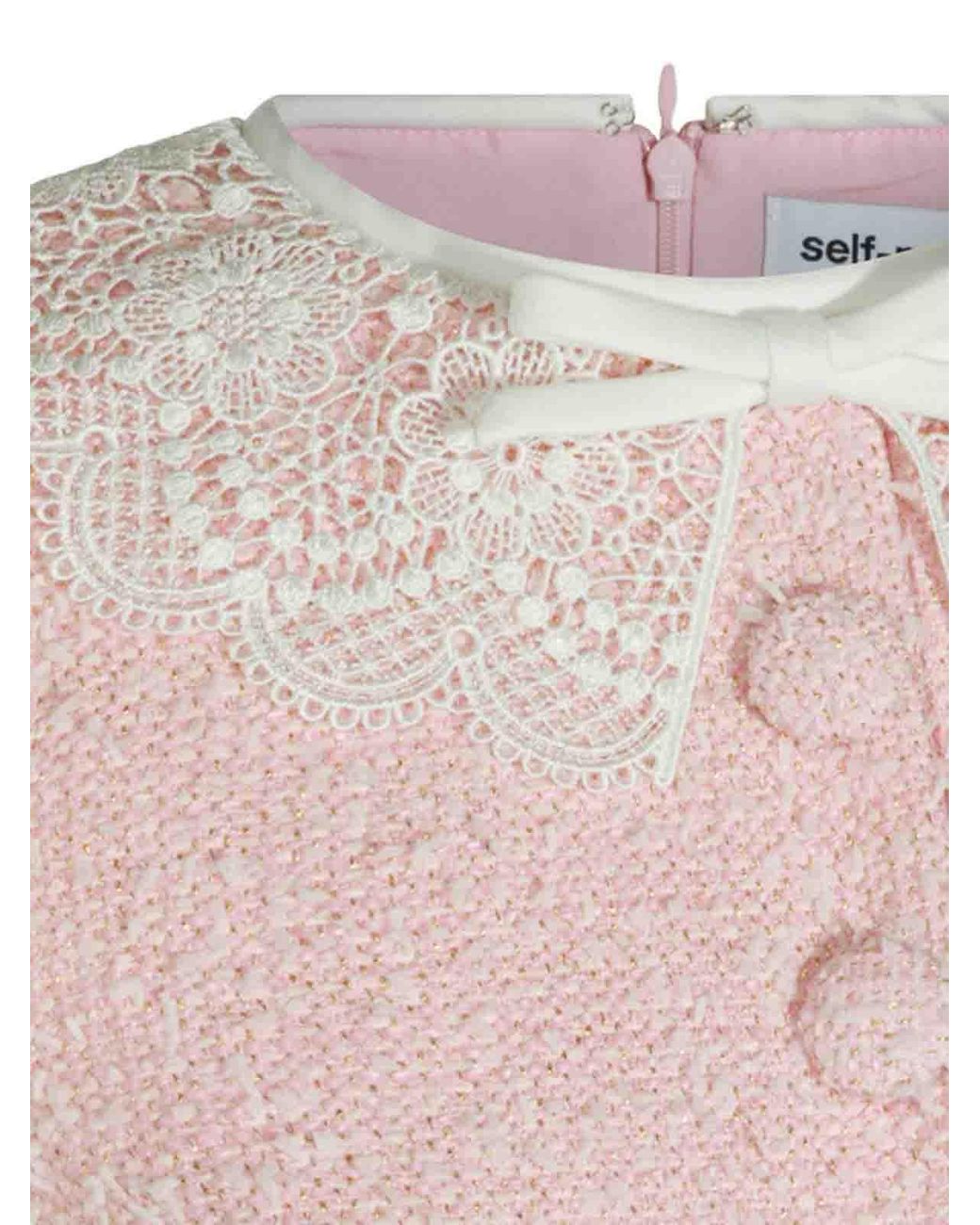 Self-Portrait Pink Boucl Mini Dress