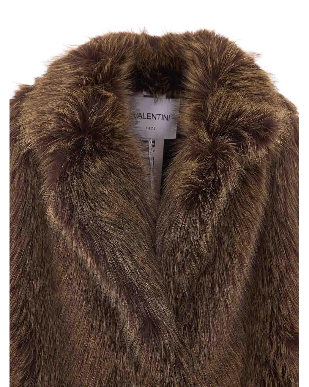 VALENTINI 1972 Brown Faux Fur Jacket