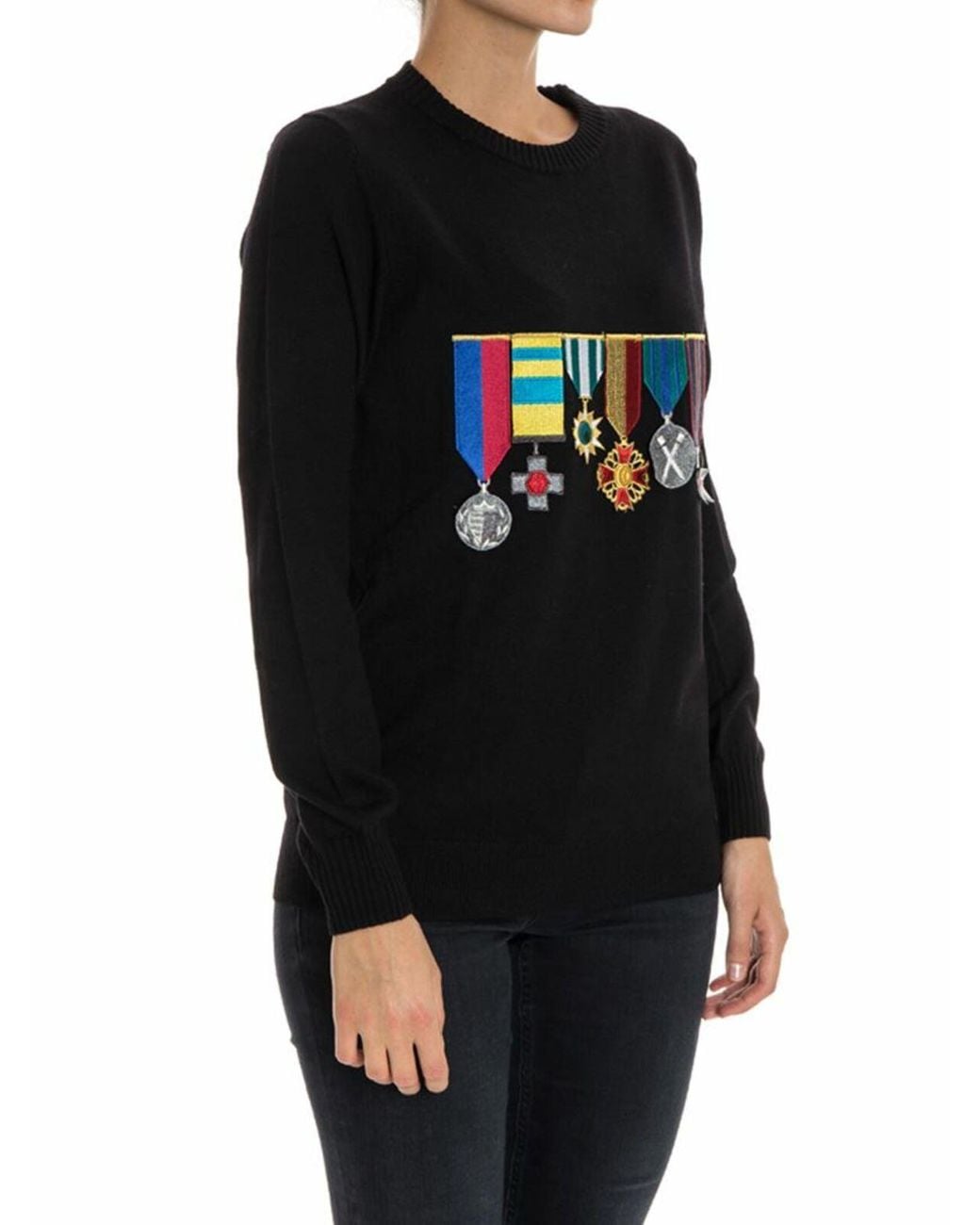 Stella Jean Black Wool Sweater