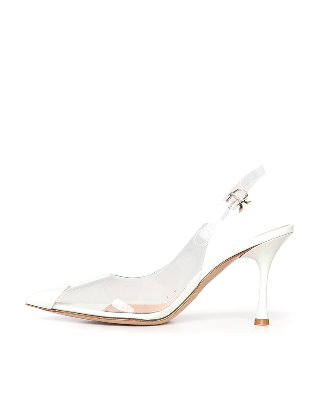 Gianvito Rossi White Diana Slingback