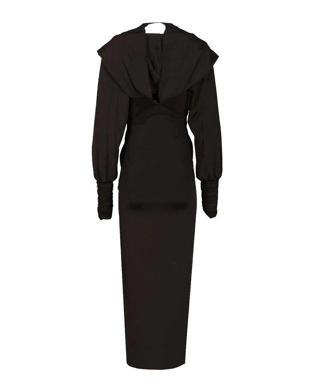ROTATE BIRGER CHRISTENSEN Black Slinky Hooded Dress