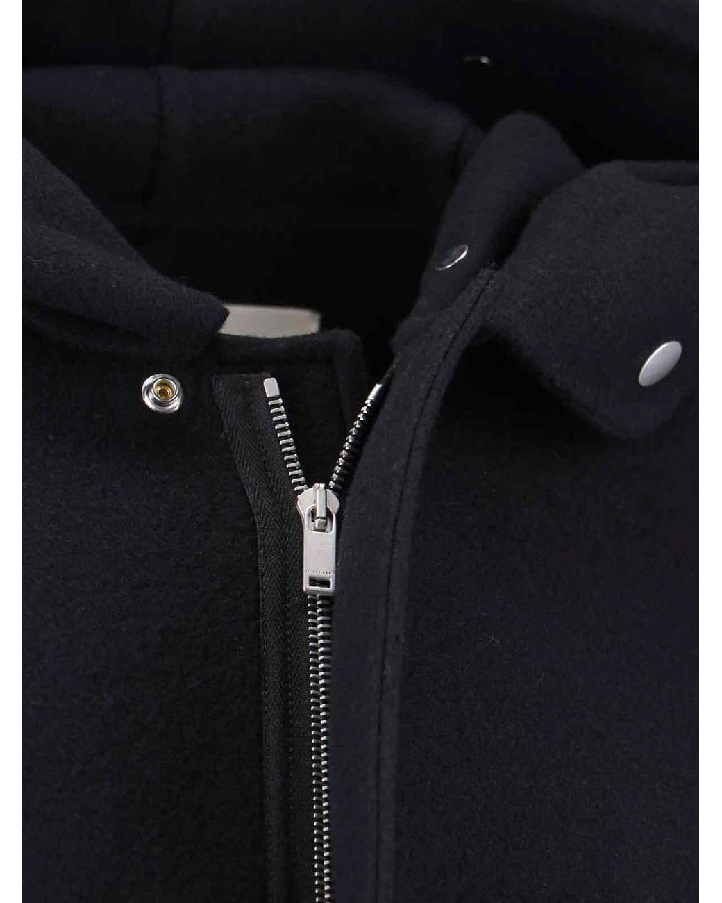 Jil Sander Black Virgin Wool Coat for men