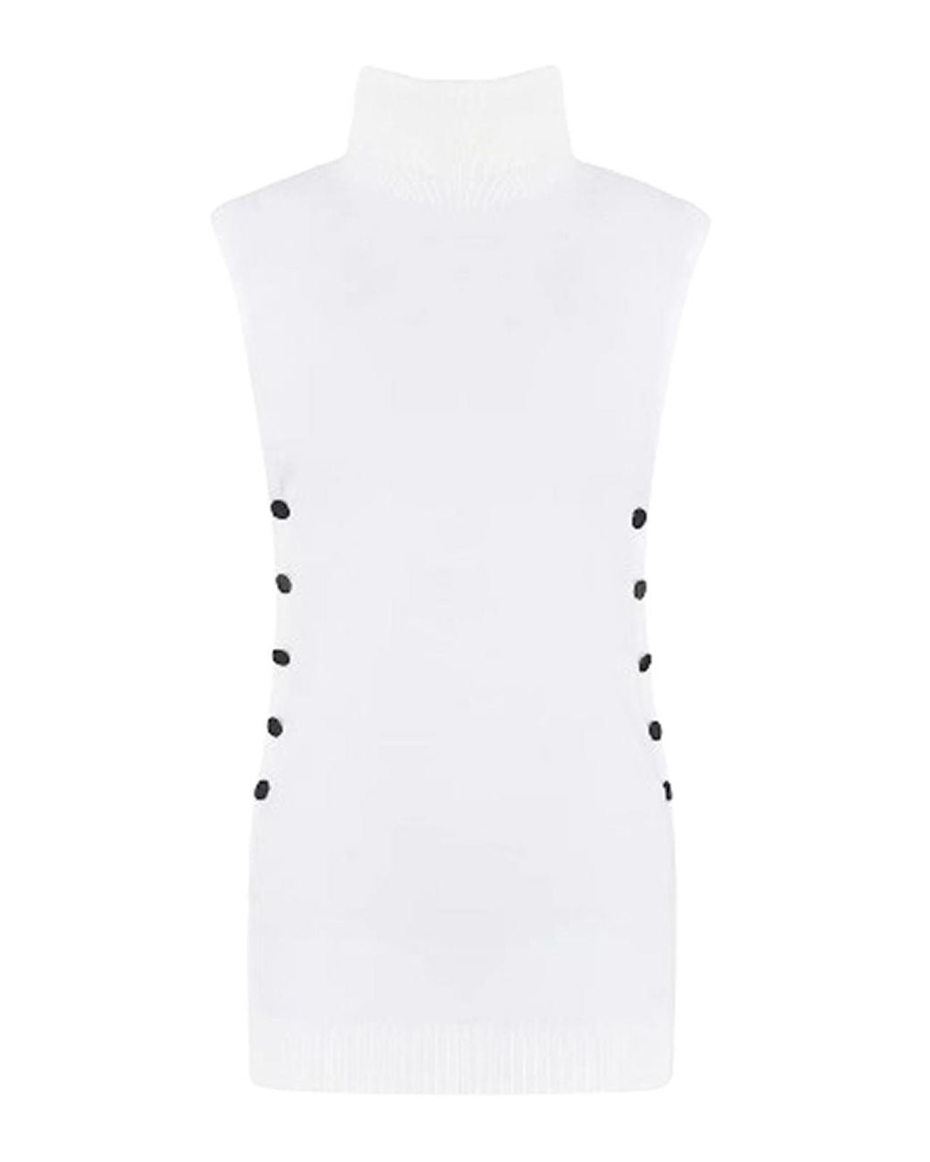 Giorgio Armani White Virgin Wool Turtleneck Top