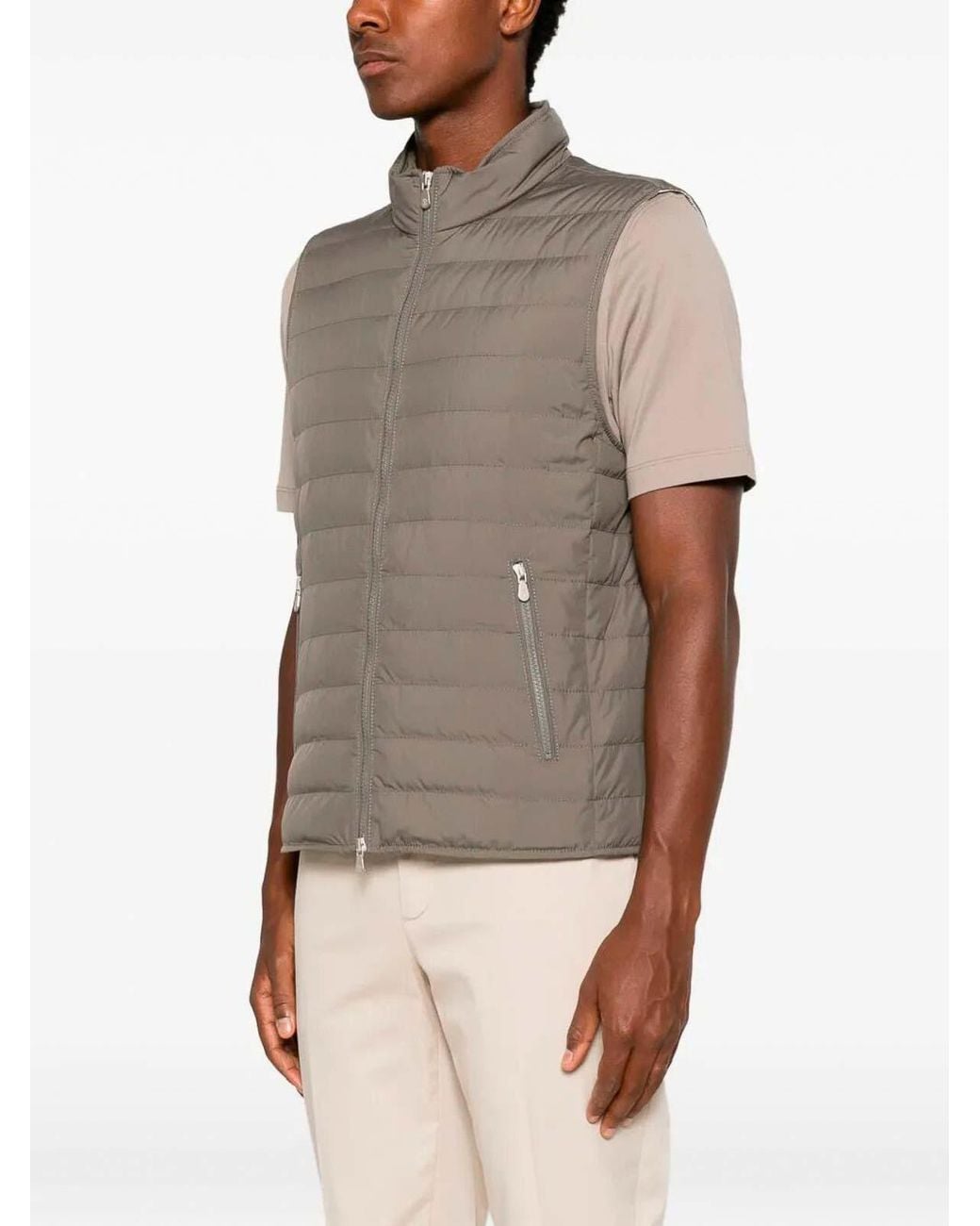 Brunello Cucinelli Brown Padded Vest for men