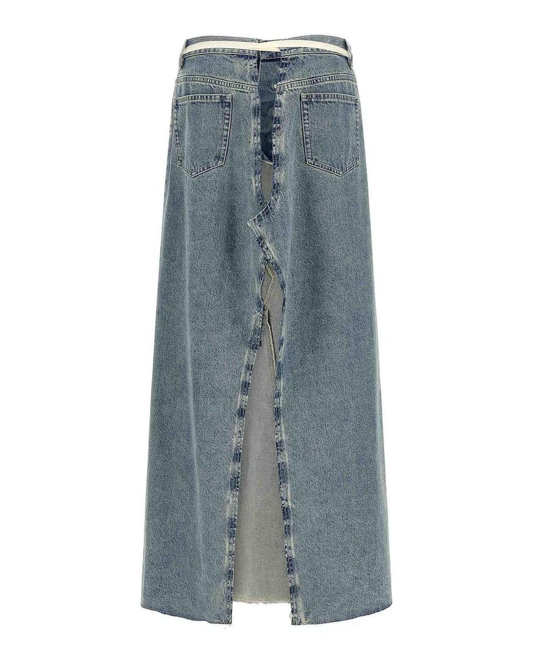 Maison Margiela Blue Raw Hem Denim Skirt