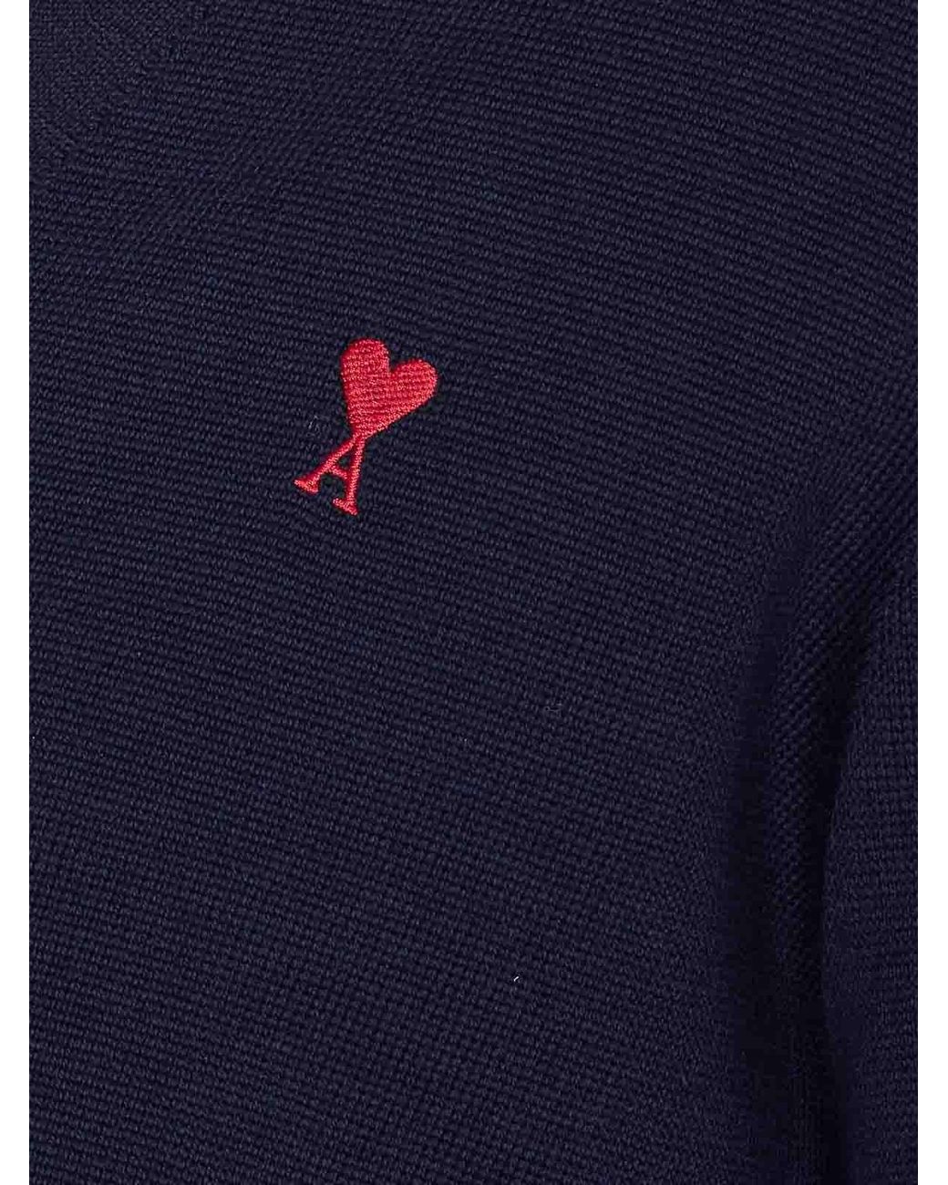 AMI Blue Ami De Coeur Cardigan for men