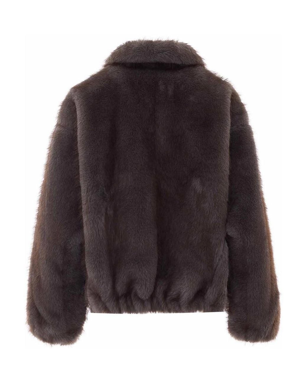VALENTINI 1972 Brown Faux Fur Jacket