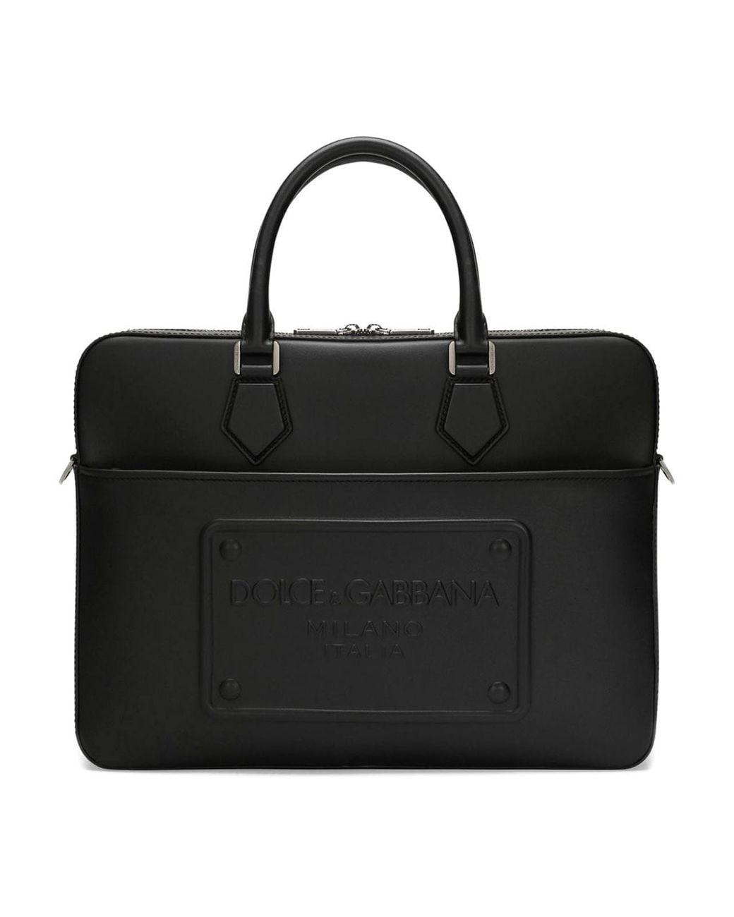 Dolce & Gabbana Black Leather Briefcase for men