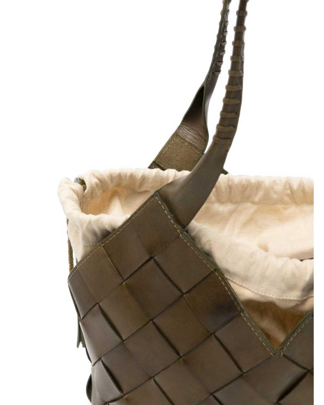 Dragon Diffusion Brown Khaki Castello Woven Leather Bag