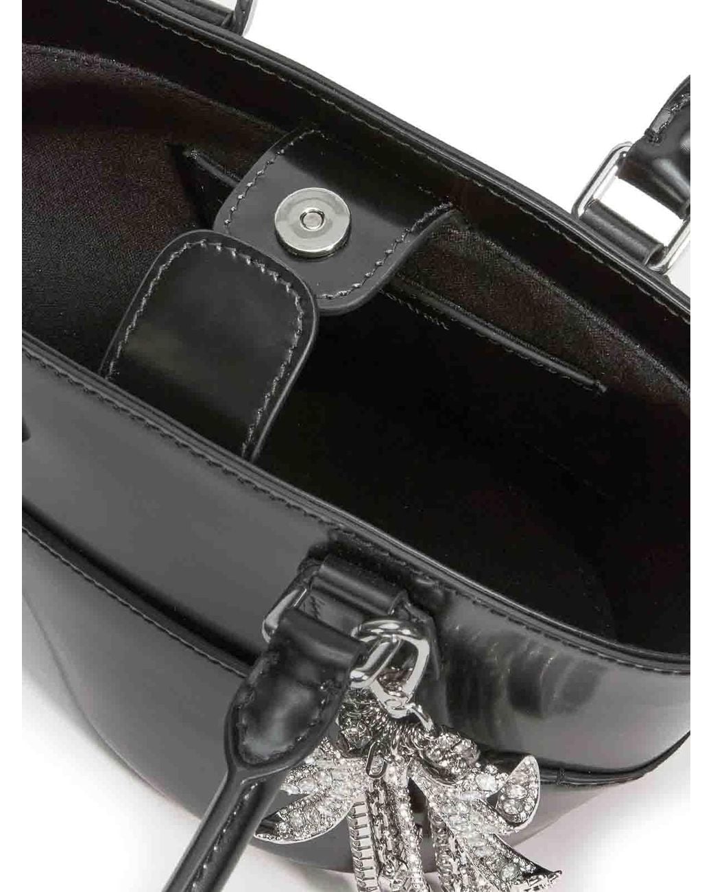 Self-Portrait Black Leather Shoulder Bag With Charms
