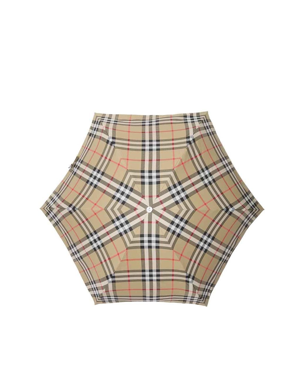 Burberry White Check Folding Umbrella