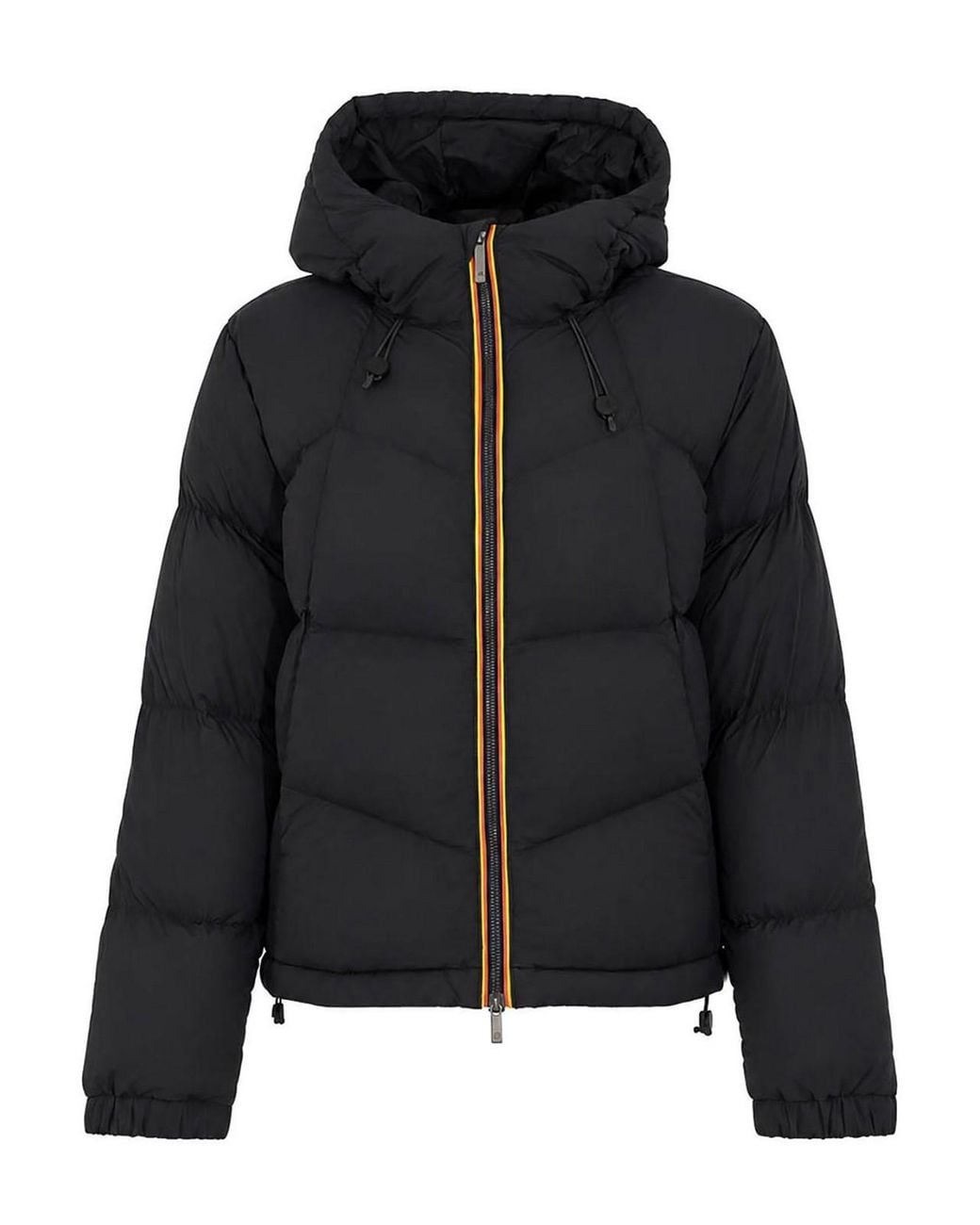 K-Way Black Quill Fancy Nylon Quilted Jacket for men
