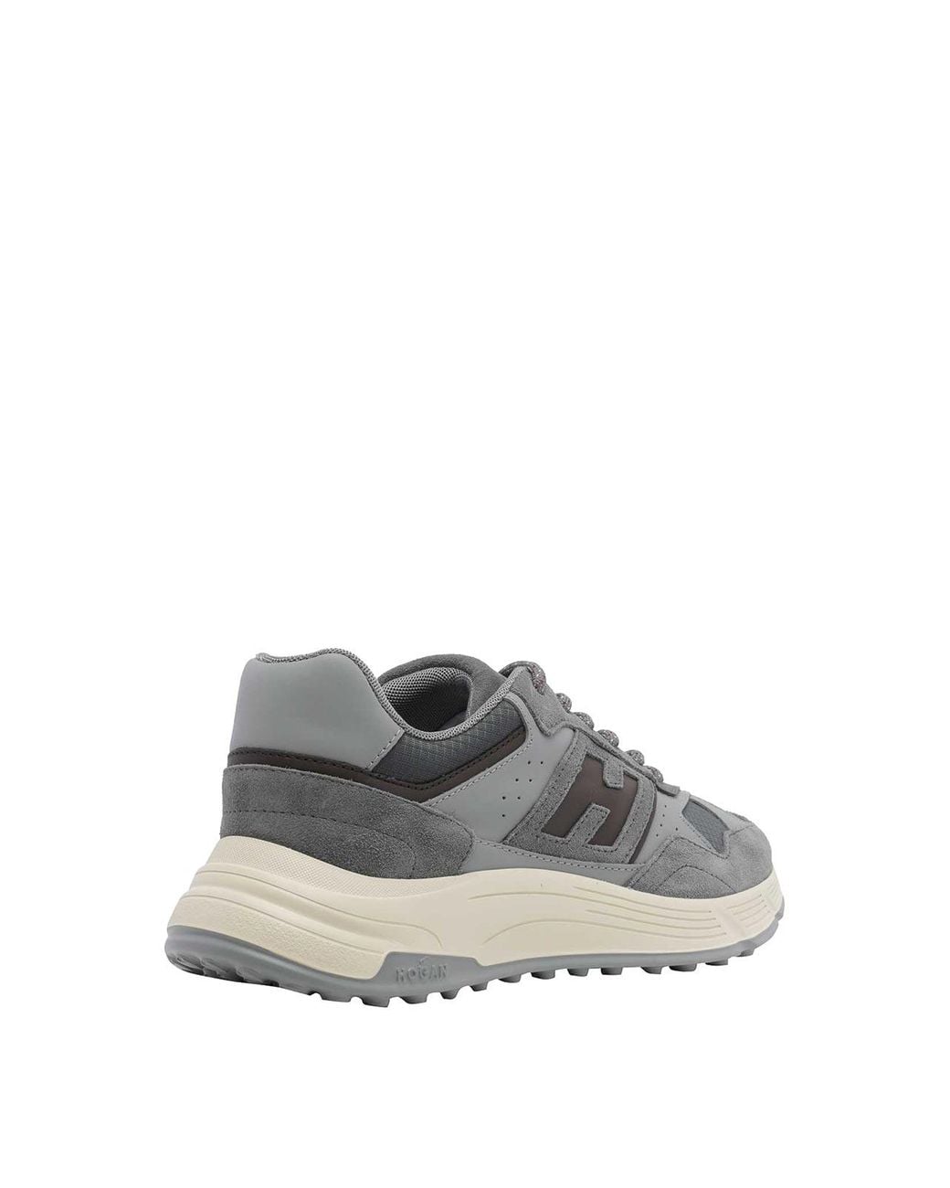 Hogan Gray Hyperlight Leather And Nylon Sneakers With Chunky Sole for men