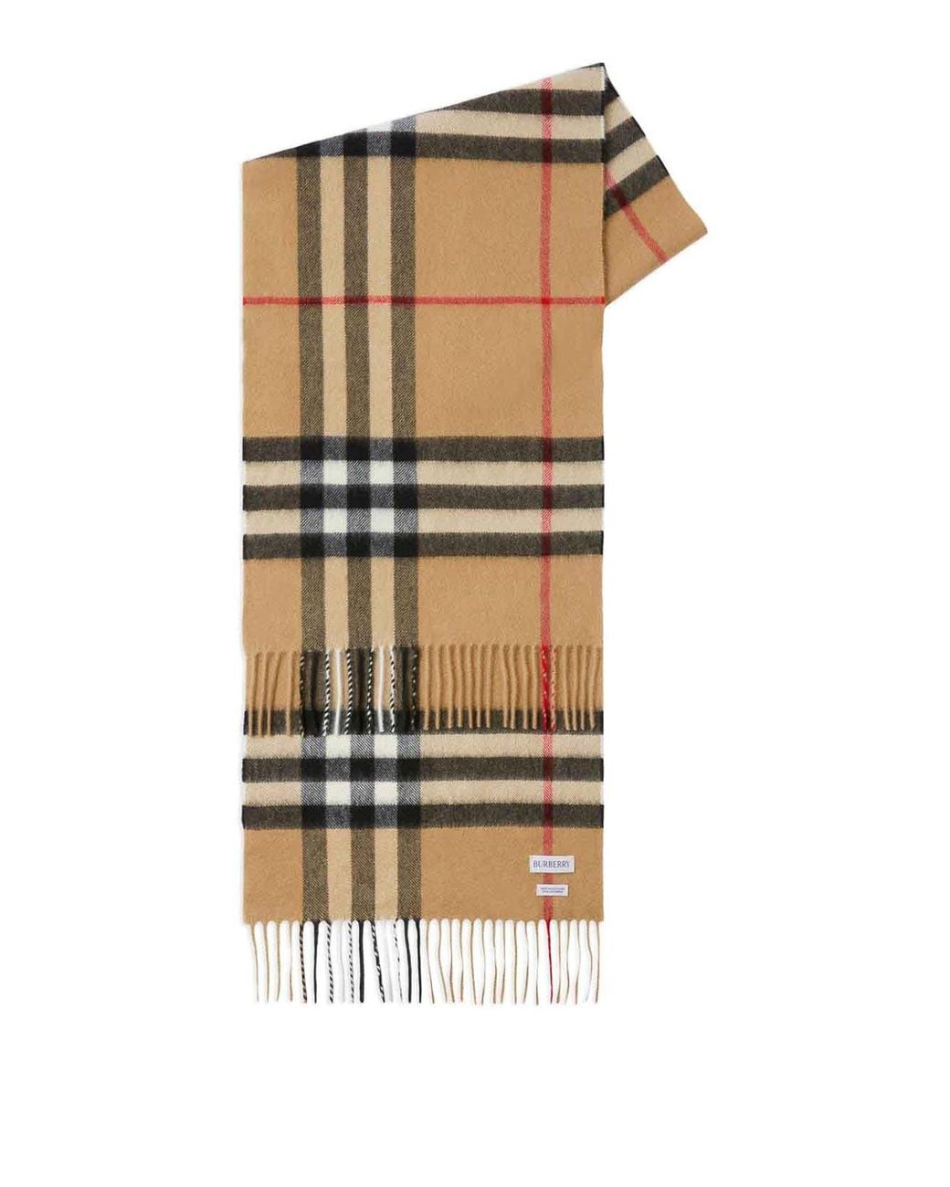 Burberry White Check Cashmere Scarf for men
