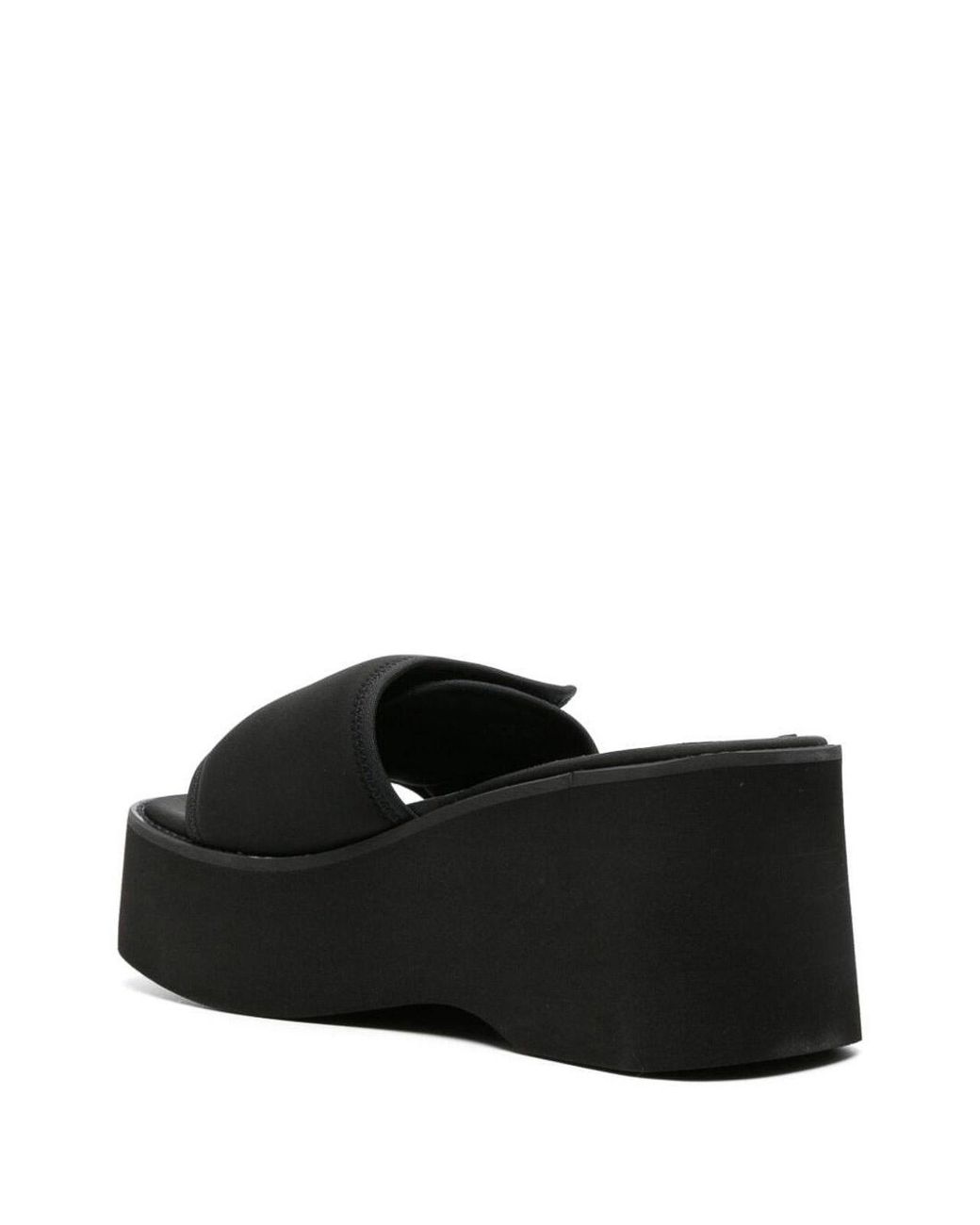 Courreges Black Stretch Polyester Blend Scusa Wave Slippers