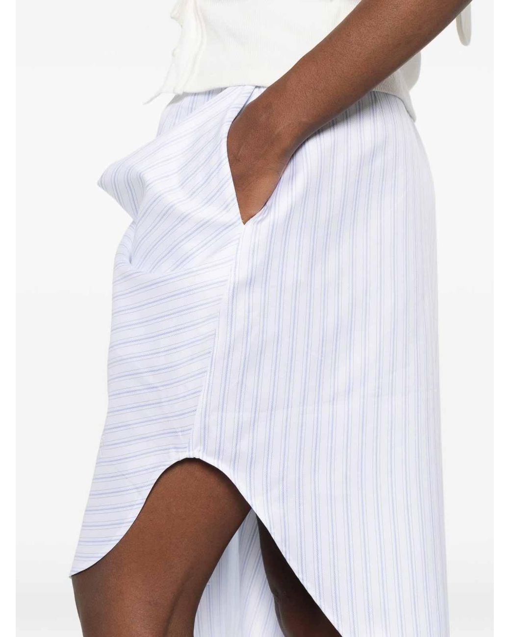 J.W. Anderson White Asymmetric Draped Skirt