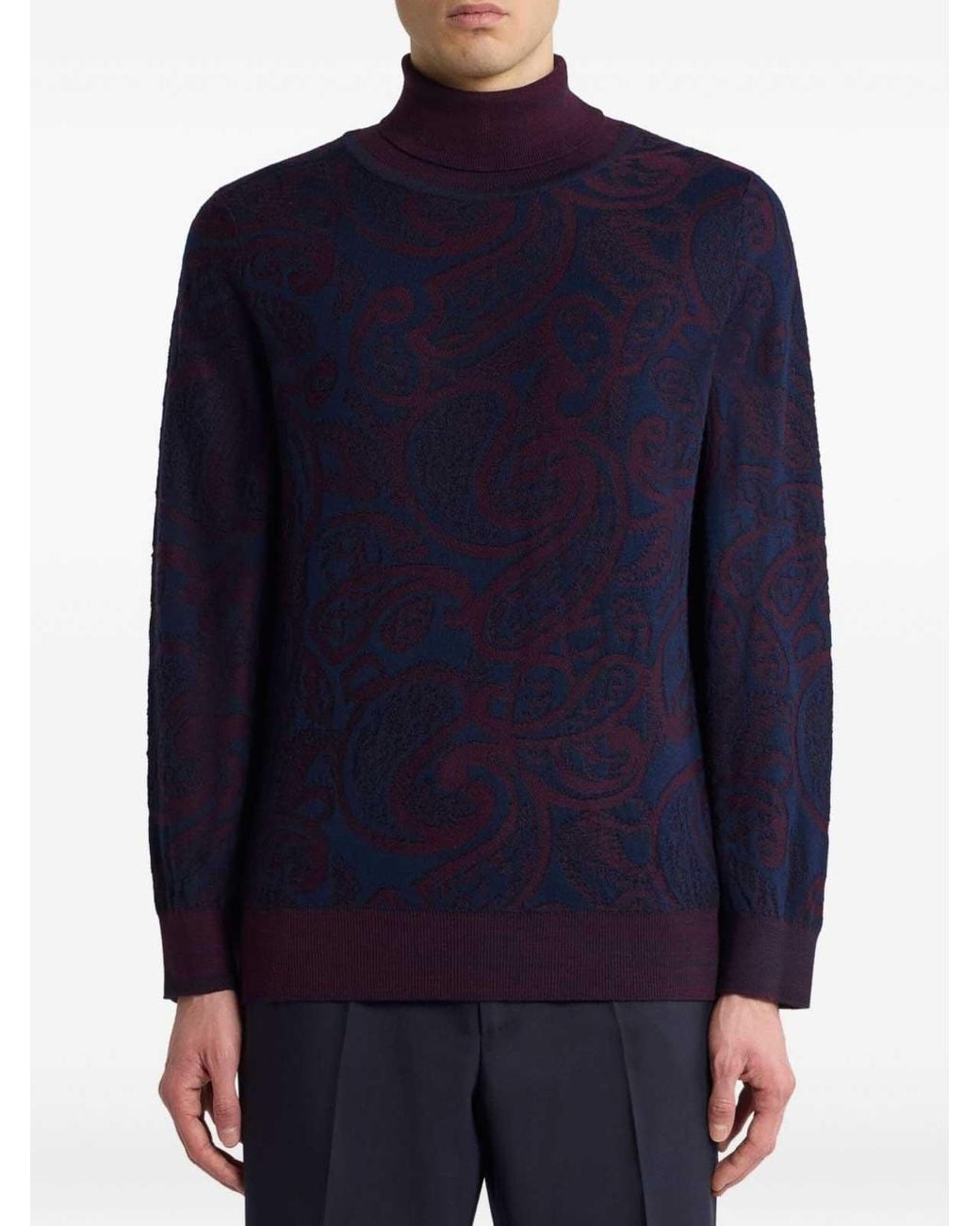 Etro Blue Turtleneck Sweater for men