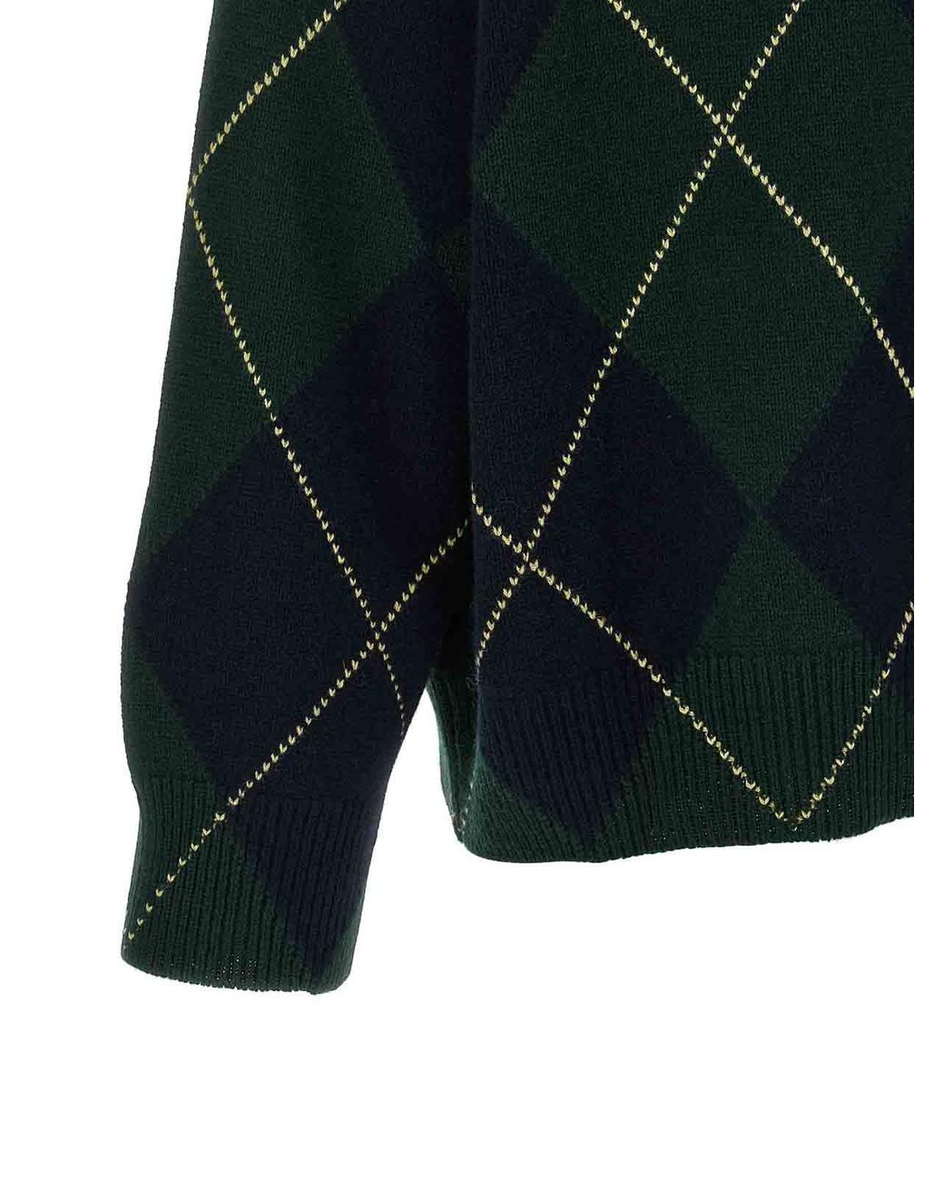 Be You Green Diamond-Shaped Crew Neck Sweater