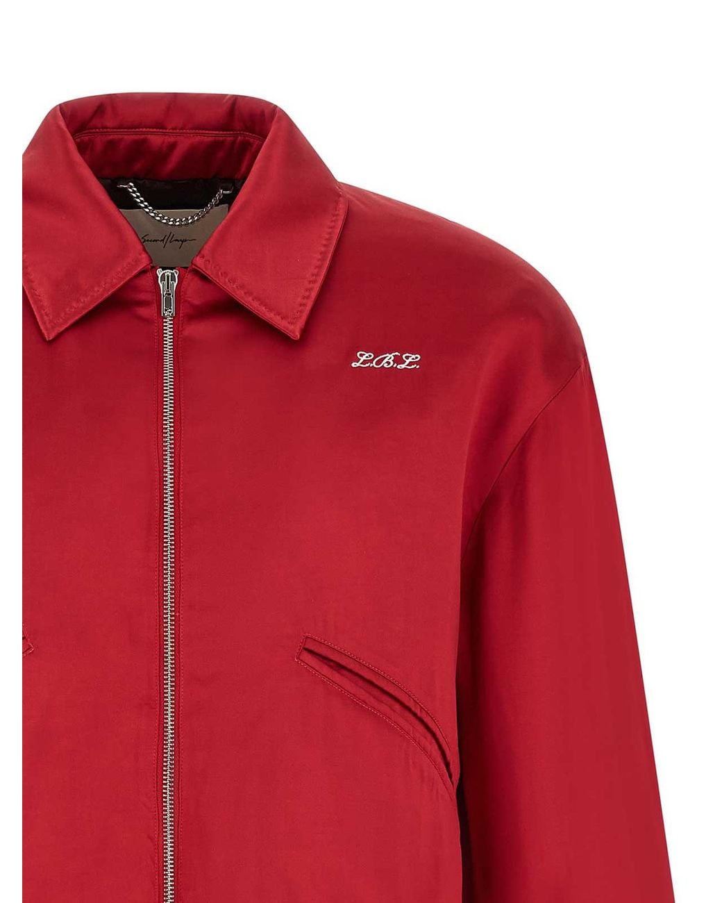 Second/Layer Red Aces Satin Club' Bomber Jacket for men