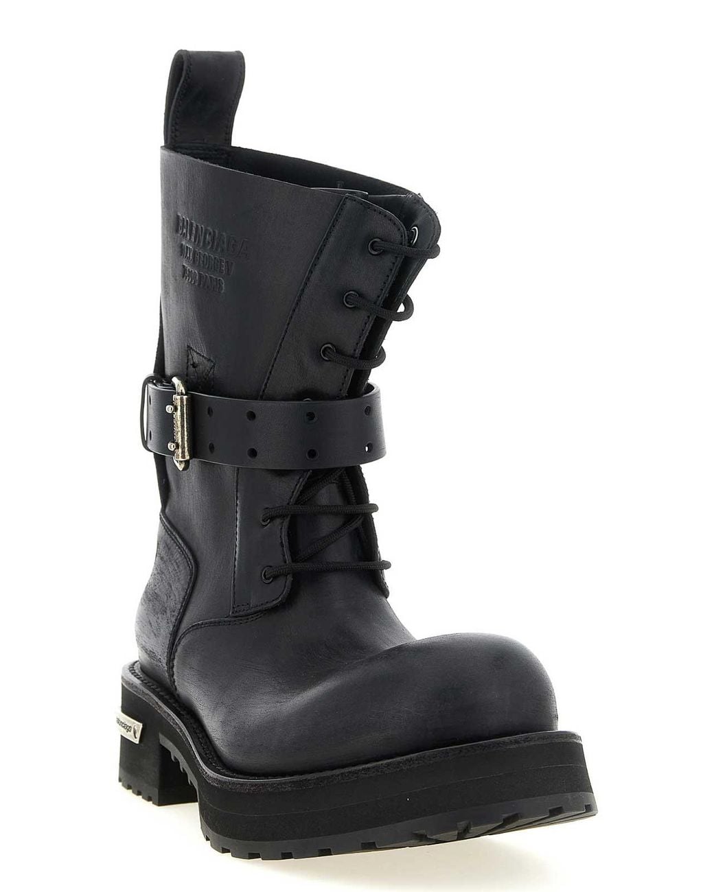 Balenciaga Black Venom Lace-Up Boots for men