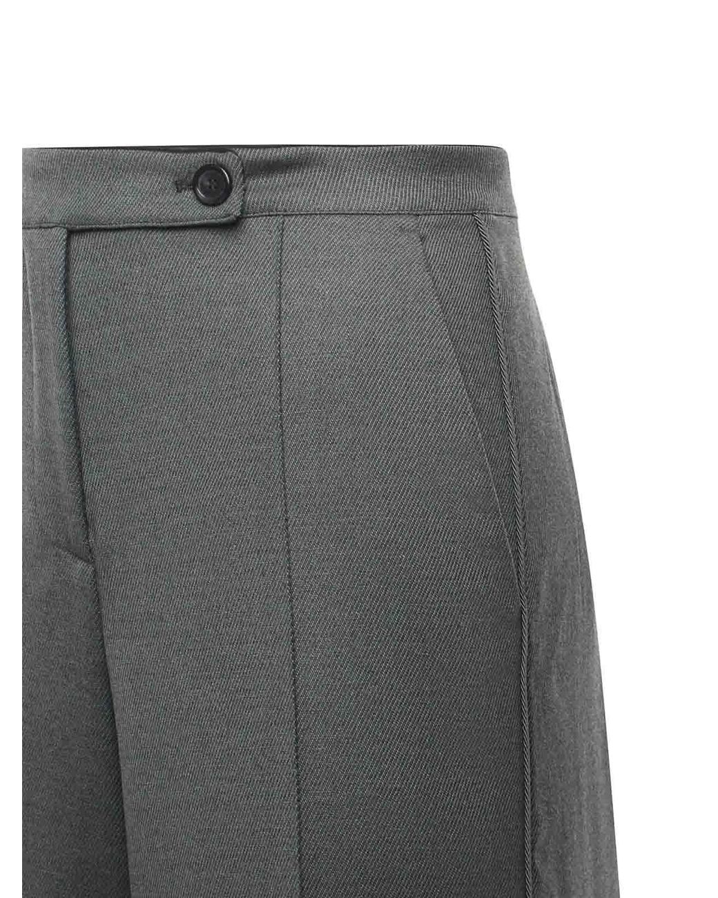 Pinko Gray Placida Wool Blend Trousers