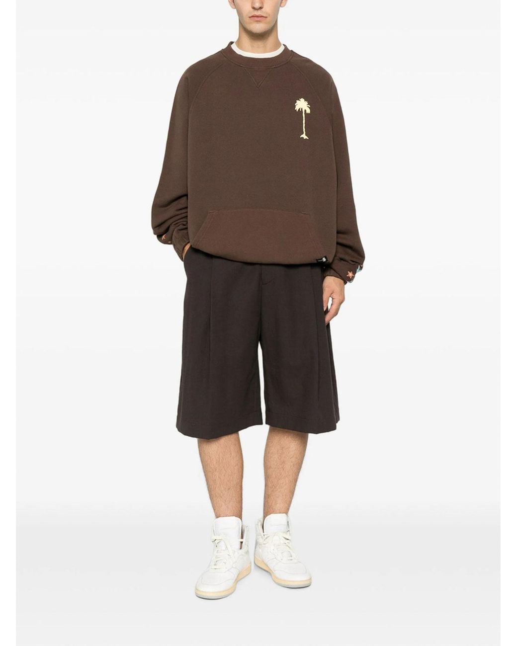 Palm Angels Brown Sweatshirt for men