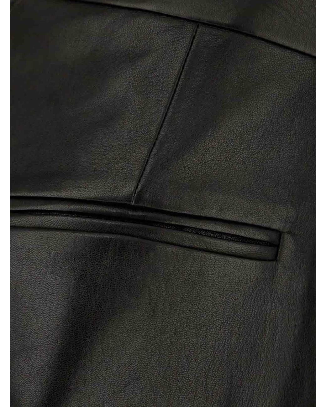 Alberta Ferretti Black Leather Pants