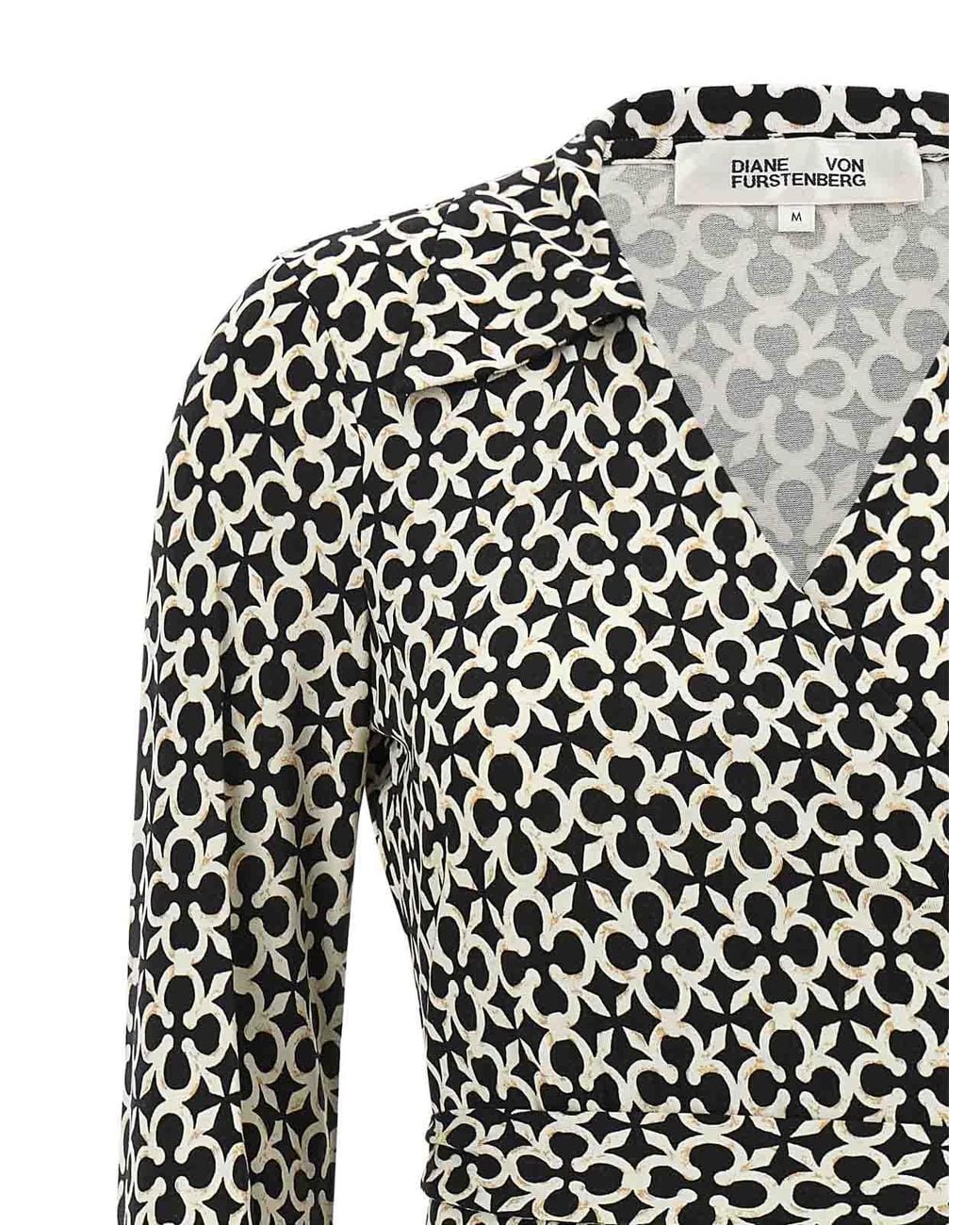 Diane von Furstenberg Black Jeanne Silk Dress